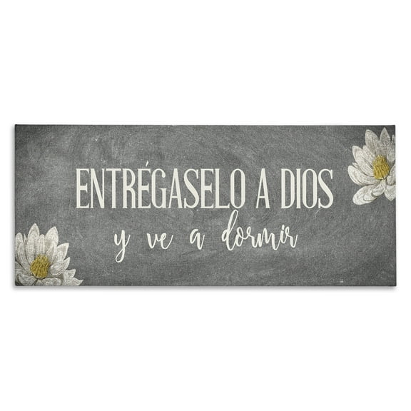 Stupell Industries Entrégaselo a Dios y Descansa Religious Quotes and Sayings Painting Wrapped Canvas Art Print Wall Art, 24 x 10