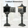 thumbnail image 3 of Costway Retro Cast Aluminum Mailbox Lockable Security Postal Letter Box withBaffle Door, 3 of 10