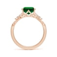 thumbnail image 2 of ANGARA Lab Grown 2.85 Ct Vintage Style Emerald Engagement Ring with Leaf Motifs for Women in 14K Rose Gold (Size-10x8mm) | May Birthstone, Anniversary, Jewelry Gift for Women | Lab-Grown Emerald Ring, 2 of 8