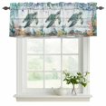 thumbnail image 2 of 2 Pack Valances for Windows, Sea Turtle Coastal Window Valances for Living Room/Bedroom/Bathroom, Summer Nautical Starfish Coral Grey Wooden Light Filtering Kitchen Curtain Valance 60"W x18" L, 2 of 9