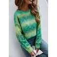 thumbnail image 5 of Rainbow Pullover Sweater Fashionable Drop Shoulder Round Neck Long Sleeve Women Pullover Sweater for Autumn Winter Green XL, 5 of 8