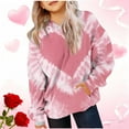 thumbnail image 2 of Valentine Sweatshirts for Girls Cute Print Hoodies Kids Long Sleeve Fall Spring Pullover Tops Oversized Sweatshirts for Girl 4-5Y, 2 of 5