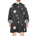 thumbnail image 2 of Wearable Oversized Blanket,Black White Zodiac Sun Moon Pattern Wearable Blanket Hoodie for Adults,Cozy Hooded Blankets with Super Pockets,Super Warm Fuzzy Pullover for Women & Men, 2 of 6