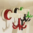 thumbnail image 6 of Six-Claw Hook Multi-Function Spatula Spoon Kitchenware Storage Rack Retro Suction Cup Seamless Wall Hanging Red, 6 of 10