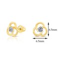 thumbnail image 2 of Tilo Jewelry 10K Yellow Gold Small Flower CZ Stud Post Earrings with Secure Screw-Backs | Everyday Dainty Small Earrings for Women & Unisex, 2 of 8