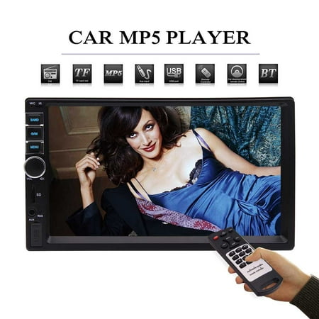 Mp3 Automovil Car Stereo - 7 Inch 2 Din Bluetooth High Digital Touchscreen In-Dash Car Audio Video Automobile MP3 MP5 Player Support FM/SD/USB/Aux Input Hands-free Calls with Remote Control ()