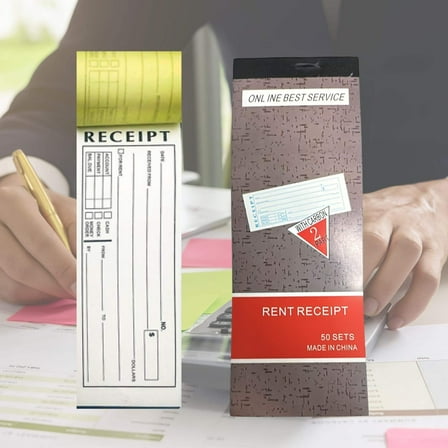 2-Part Carbonless with Log Sheet Rent Receipt Book: 50CT