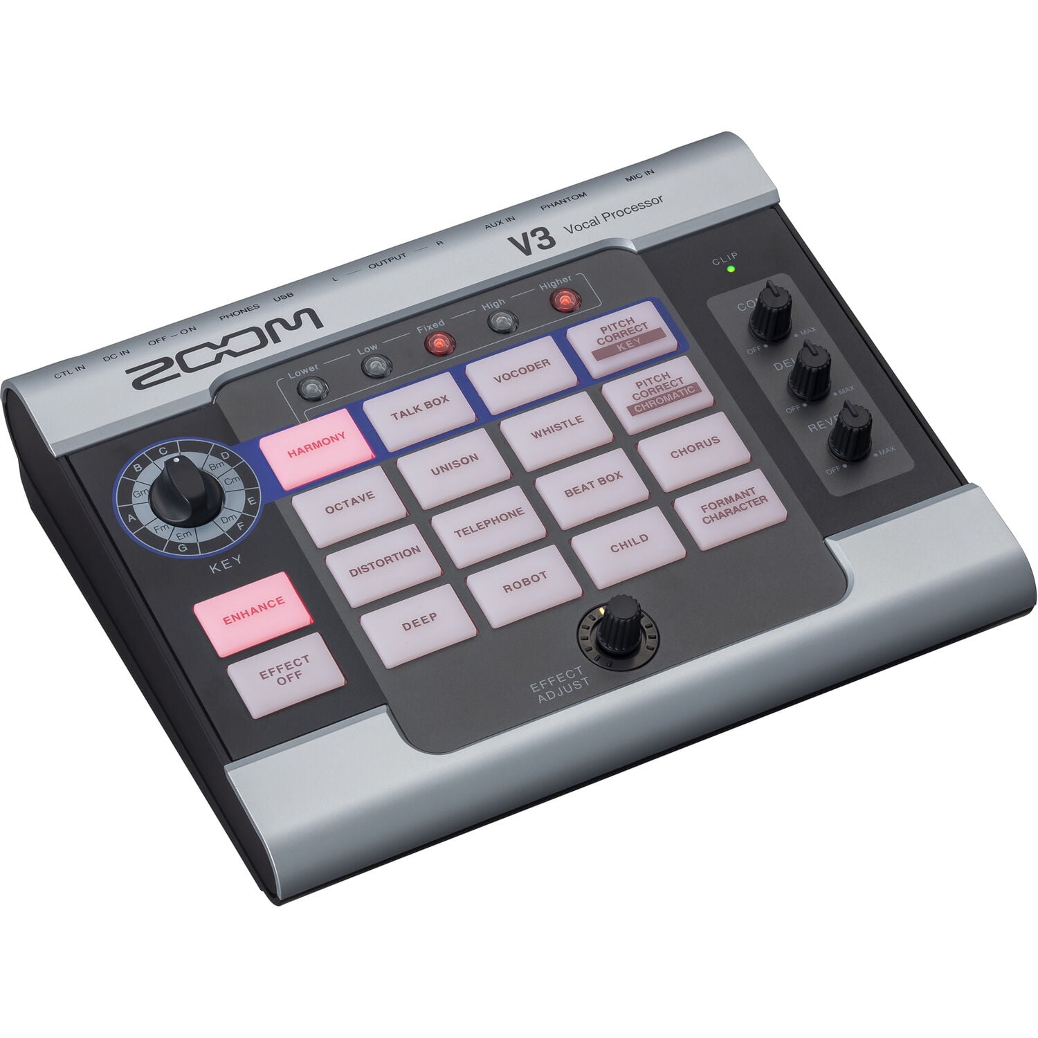 Zoom V3 Vocal Processor with Harmony, Pitch Correction, Reverb & Delay, USB Audio Interface & XLR Mic Input Bundle