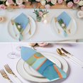 thumbnail image 2 of Green Teal Orange Cloth Napkins, Modern Oil Painting Abstract Washable and Reusable Dinner Napkins Set of 8, Table Napkin for Kitchen Party Birthday Wedding Hotel Housewarming 20"x20", 2 of 8