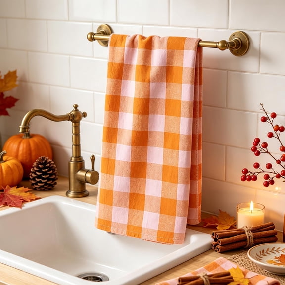 Tyidzon Kitchen Towels 16X28 in Harvests Decor Weave Kitchen Towels Drying Cloth Highly Absorbent Dry Lint Free