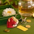 thumbnail image 4 of Hearth & Gear Leather Heart Keychain Handmade Cute For Her, 4 of 4