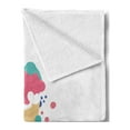 thumbnail image 2 of Hello Summer Soft Flannel Fleece Blanket, Colorful Illustration with Melting Ice Cream Doodle Color Spots and Lettering, Cozy Plush for Indoor and Outdoor Use, 50" x 60", Multicolor, by Ambesonne, 2 of 5