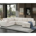 thumbnail image 3 of Hybition Fabric U-Shape Sofa Modern Pull out Sofa bed  & Storage Space-Beige, 3 of 7