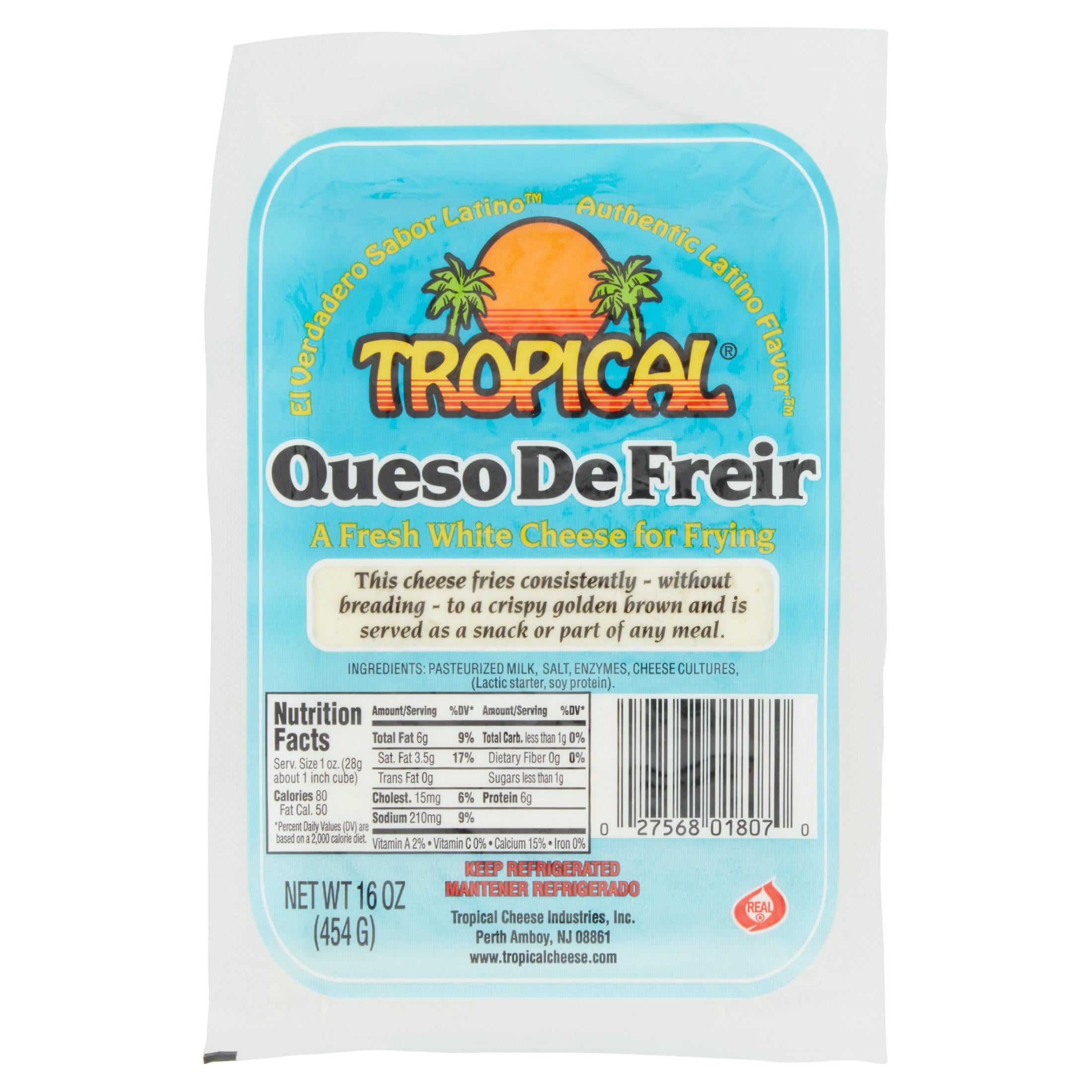Tropical Queso De Freir, White Frying Cheese, 16oz, Vacuum Packed, rBST Free