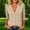 Beige, variant on Women's Hidden Snap V Neck Cardigan 3/4 Sleeve Shirts Dual Patch Pocket Solid Color Stretch Knit Layering Blouse Tops S-XXL
