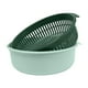 thumbnail image 5 of Cesta de doble drenaje de plástico de grado alimenticio grande, juego de cesta de filtro de fregadero de doble capa, cesta de almacenamiento de verduras y frutas verde, 5 of 6