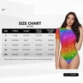 thumbnail image 4 of Picia Colorful Glitter Womens One Piece Swimsuits Modest Tummy Control Bathing Suits Lace Up Slimming Swim Suit-Small, 4 of 9