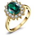 thumbnail image 3 of Anillos de compromiso con halo de zafiro y piedra natal de la princesa Diana Kate Middleton para mujer, aniversario de plata de ley 925 chapada en oro rosa amarillo blanco de 14 quilates, anillos de p, 3 of 5