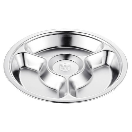 

BERTDOMD Food Tray Food Plate Dining Plate Compartment Plate Divided Tray Lunch Divided Plate (Four Compartments)