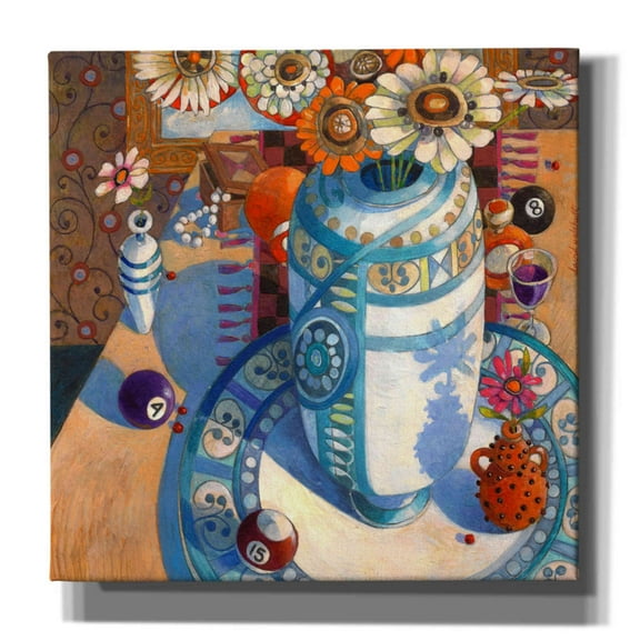 Epic Graffiti 'Still life with Billiard Balls' by David Galchutt, Canvas Wall Art, 18"x18"