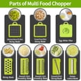 thumbnail image 2 of Vegetable cutter, 12 in 1 Professional multi-function vegetable slicer Mandolin with 7 different blades for cutting, grid stainless steel knife Easy to clean, 2 of 4