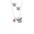 thumbnail image 2 of Delight Jewelry Silvertone Ornament with Red Snowflake Silver tone Guardian Angel Charm Necklace and Stud Earrings, 2 of 4