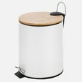 thumbnail image 1 of Linen Chest Pedal Bin With Bamboo Lid - White, 5L, 1 of 2