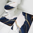 thumbnail image 3 of Navy Blue Marble Bath Mat 3 Piece Bathroom Rug Set, Modern Ink Painting Art Abstract Non Slip Bath Rug Contour Mat and Toilet Lid Cover, Absorbent Shower Mats Soft Bath Rugs and Mats Sets, 3 of 8