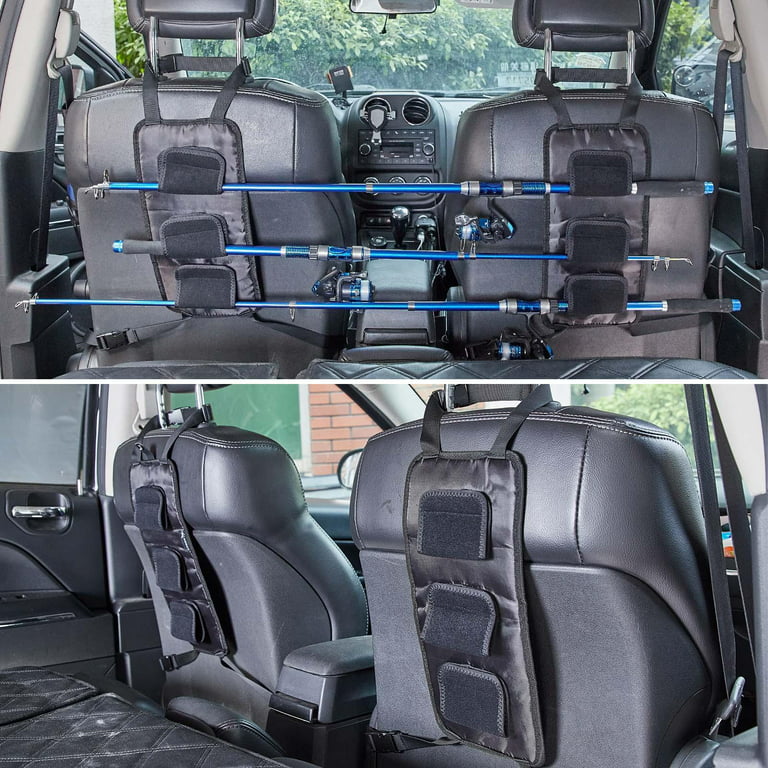 Fishing Rod Holder Rest Car Carrier for Vehicle Backseat 3 Poles Tackle  Tool,easy to install Vehicle Fishing Rod Carrier Belt Strap for SUV,  Wagons