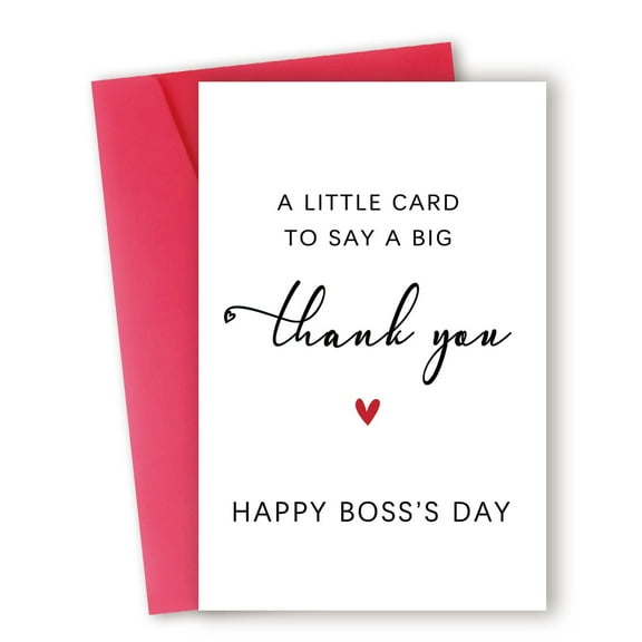 Thank You Card for Boss's Day – "A Little Card to Say a Big Thank You" – Beautifully Designed Card with Envelope – Perfect for Appreciating Your Manager or Supervisor
