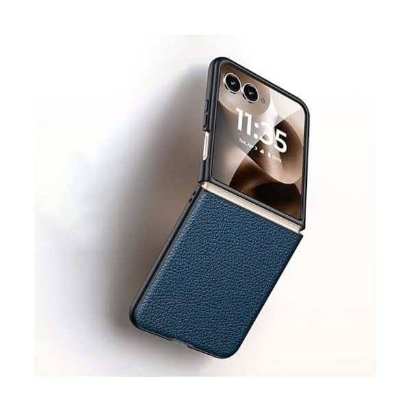 wonima11 for Motorola RAZR Ultra 2025 Case,Anti-Scratch Slim Leather Hard Phone Case | Full-Body Shockproof Protective Cover for Moto RAZR Ultra 2025 Blue
