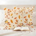 thumbnail image 3 of Orange Leaves Fall Outdoor Waterproof Pillow Covers, Birds Branches Pine Cones Decorative Square Throw Pillowcase Sofa Cushion Sham for Patio/Couch/Chair, 24"x24" 2 Pack, 3 of 8