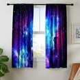 thumbnail image 2 of Galaxy Outer Space Nebula Curtains (2 Panels 42 x 63 Inch) Blue Rod Pocket Universe Planets Boys Fantasy Starry Black Art Printed Living Room Bedroom Window Drapes Treatment Fabric WW-CLLE, 2 of 6