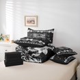 thumbnail image 6 of Manfei Pretty Initial B 7-Piece King Bedding,Retro Damask King Bed in a Bag,Black,Black Reversible, 6 of 7