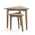 thumbnail image 4 of Benjara Liom Nesting Side Table Set of 2-Triangular Top-Natural Brown Mindi Wood, 4 of 5