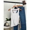 thumbnail image 4 of Yokua Women Basic Solid Color Racerback Tank Top Round Neck Sleeveless Vest T-Shirt, 4 of 15