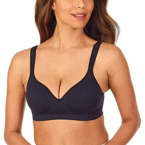 Carole Hochman Seamless Comfort Bra Wire Free Molded Cups 2 Pack Size: L, Color: Black/Moonlight
