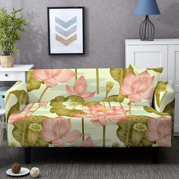 Hot Sell Lotus Print Stretch Sofa Covers Combination Couch Cover Washable For Living Room All-cover L Shape Elastic Slipcovers
