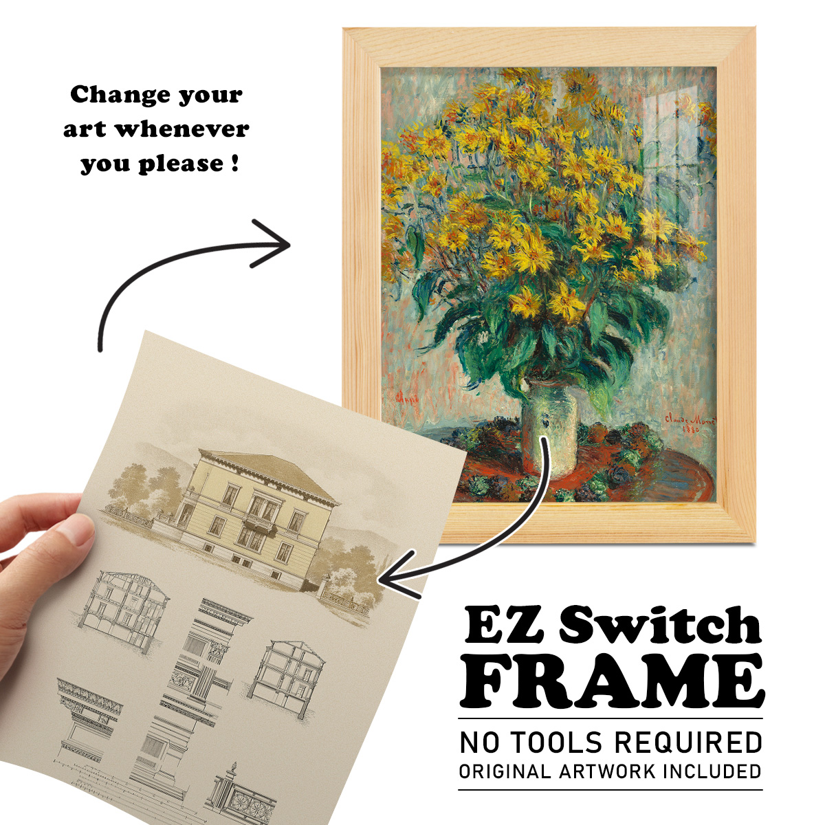 Estate and Plan II -Framed Print w/glass-Natural Wood
