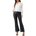 thumbnail image 2 of INSPIRE CHIC Blusa de Manga Larga Metálica Brillante con Estrellas Vintage para Mujeres S Blanca, 2 of 5