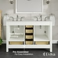 thumbnail image 6 of Eviva Aberdeen 48"W x 22"D White Double Sink Bathroom Vanity with White Carrara Quartz Countertop and Undermount Porcelain Sinks, 6 of 10