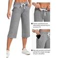 thumbnail image 7 of 2-Pack SPECIAL MAGIC Women's Capri Pants Wide Leg Cotton Yoga Sweatpants with Pockets Casual Lounge Jogger Pants, 7 of 7