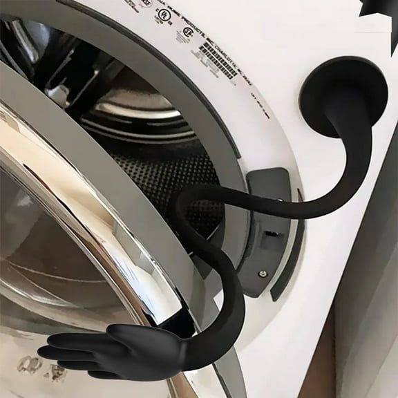 Wiher Front Load Washer Door Prop, Front-mounted Dryer Bracketmade, Use Metal and Silicone Sturdy and Flexible, Prevents Odors, for Fits Most Front-loading Washing Machines,Black