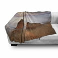 thumbnail image 3 of Beach Soft Flannel Fleece Blanket, Fantasy Seascape in Exotic Hawaiian Water Sea Sky Peace Relax Theme in Nature Print, Cozy Plush for Indoor and Outdoor Use, 60" x 80", Cream White, by Ambesonne, 3 of 6