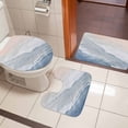 thumbnail image 4 of Navy Blue Coastal Wave Bath Mat 3 Piece Bathroom Rug Set, Summer Modern Ocean Beach Non Slip Bath Rug Contour Mat and Toilet Lid Cover, Absorbent Shower Mats Soft Bath Rugs and Mats Sets, 4 of 8