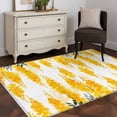 thumbnail image 3 of Yellow Floral Area Rugs 3x5 ft Watercolor Gold Flowers Leaf Washable Rug Non Slip Indoor Carpet Absorbent Floor Mat for Living Room Bedroom Dining Room, 3 of 9