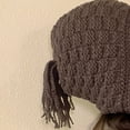 thumbnail image 7 of Women Winter Hat Long Tassel Thickened Knitted Elastic Anti-slip Soft Ear Protection Solid Color Breathable Windproof Decorative Cap Beanie, 7 of 7