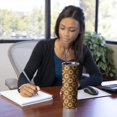 thumbnail image 4 of 20oz Black Leopard Sunflower Pattern Skinny Tumblers Stainless Steel Tumbler with Lid and Straw,Vacuum Insulated Double Wall Travel Tumbler Cups with Cleaning Brush for Coffee,Tea, 4 of 6