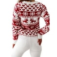 thumbnail image 2 of Womens Christmas Ugly Sweater Snowflake Elk Long Sleeve Knitted Pullover Sweater, 2 of 6