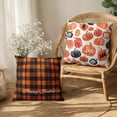 thumbnail image 4 of Happy Halloween Pillow Covers 16x16 Set of 2 Pumpkin Boo Orange Black Plaid Outdoor Throw Pillows Case Fall Holiday Cushion Covers for Farmhouse Sofa Couch Bed Decor, 4 of 6